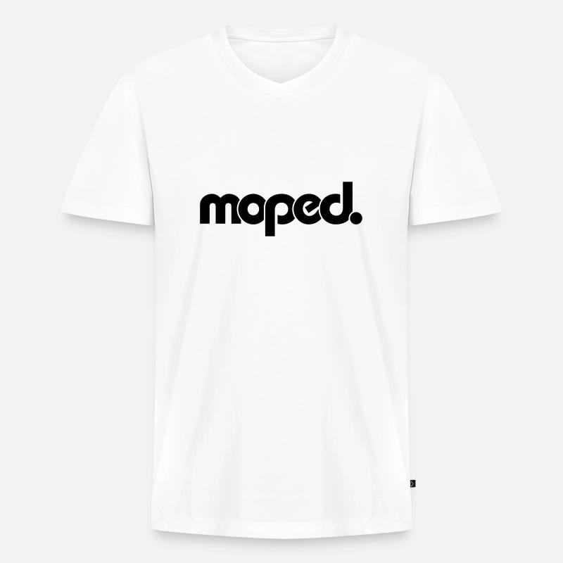 moped. - Männer Premium Bio T-Shirt mit V-Ausschnitt - Weiß