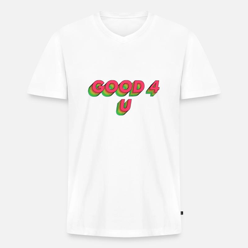Gut 4 U - Männer Premium Bio T-Shirt mit V-Ausschnitt - Weiß