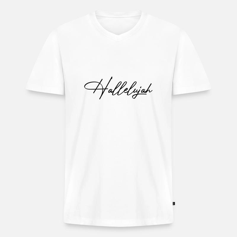 Christliche Sprüche - Männer Premium Bio T-Shirt mit V-Ausschnitt - Weiß