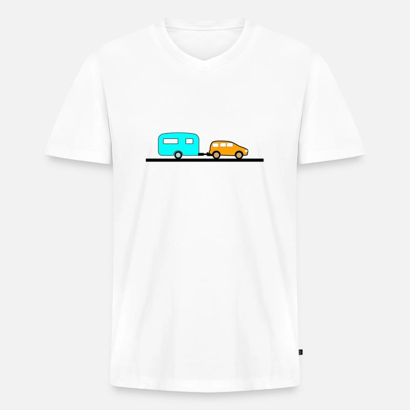 Auto - Männer Premium Bio T-Shirt mit V-Ausschnitt - Weiß