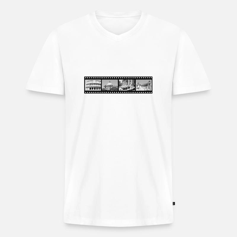 Impressionen von Rom - Männer Premium Bio T-Shirt mit V-Ausschnitt - Weiß