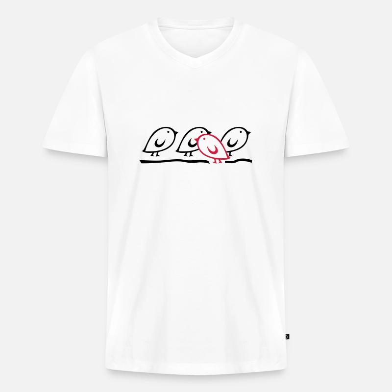 TWEETLERCOOLS - Gegen den Strom - Männer Premium Bio T-Shirt mit V-Ausschnitt - Weiß