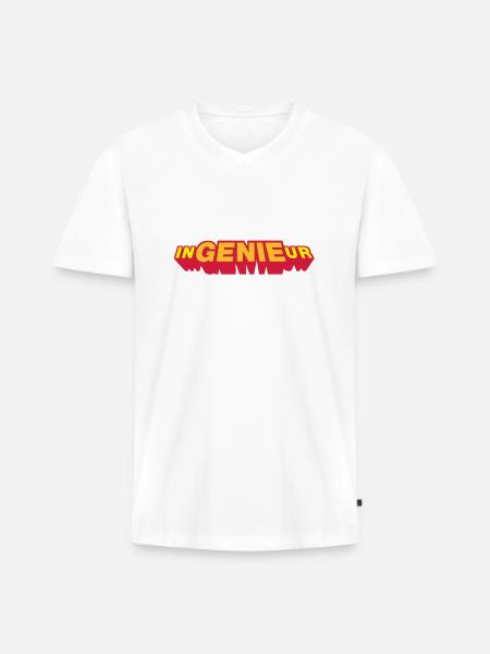 ingénieur, trois couleurs - T-shirt encolure en V Premium bio Homme - blanc