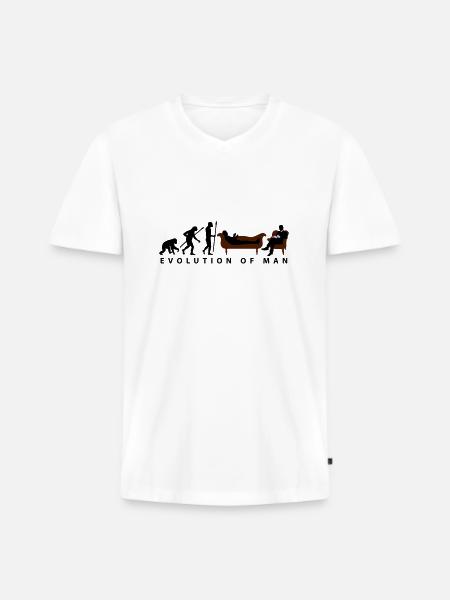 evolution_therapeut_psychologe_11_2016_a - Männer Premium Bio T-Shirt mit V-Ausschnitt - Weiß