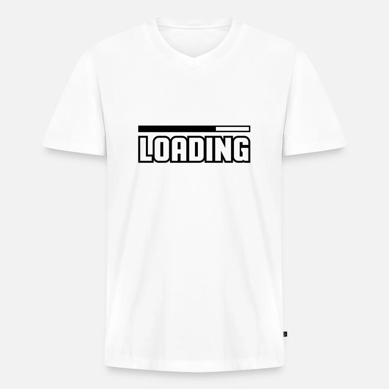 Loading - Männer Premium Bio T-Shirt mit V-Ausschnitt - Weiß