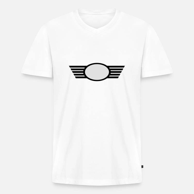 Wappen - Männer Premium Bio T-Shirt mit V-Ausschnitt - Weiß