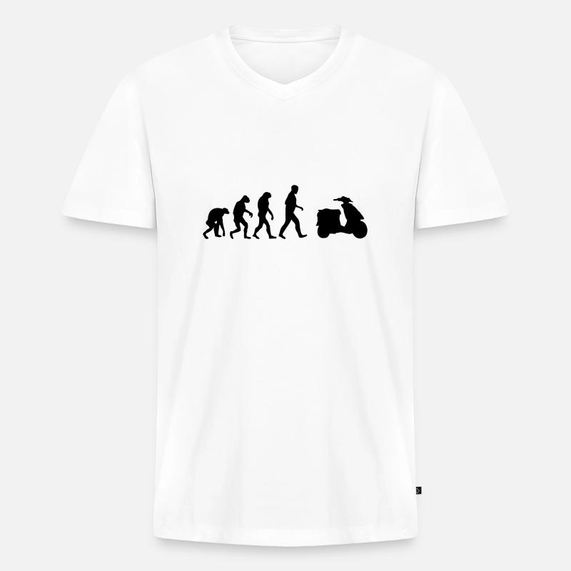 roller evolution - Männer Premium Bio T-Shirt mit V-Ausschnitt - Weiß