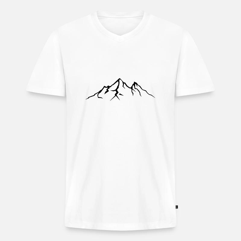 berge - Männer Premium Bio T-Shirt mit V-Ausschnitt - Weiß