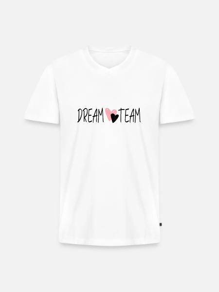 dreamteam - Men's Premium Organic T-shirt with V-neck - white