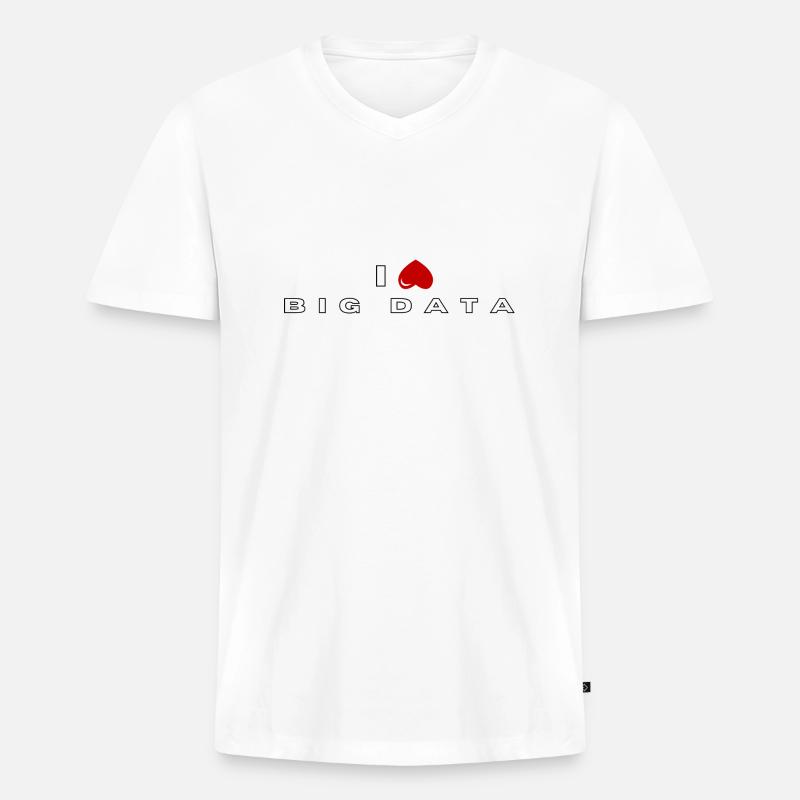 Ich hasse Big Data - Männer Premium Bio T-Shirt mit V-Ausschnitt - Weiß