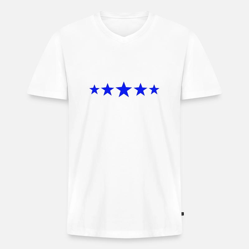 5 Sterne nebeneinander - Männer Premium Bio T-Shirt mit V-Ausschnitt - Weiß