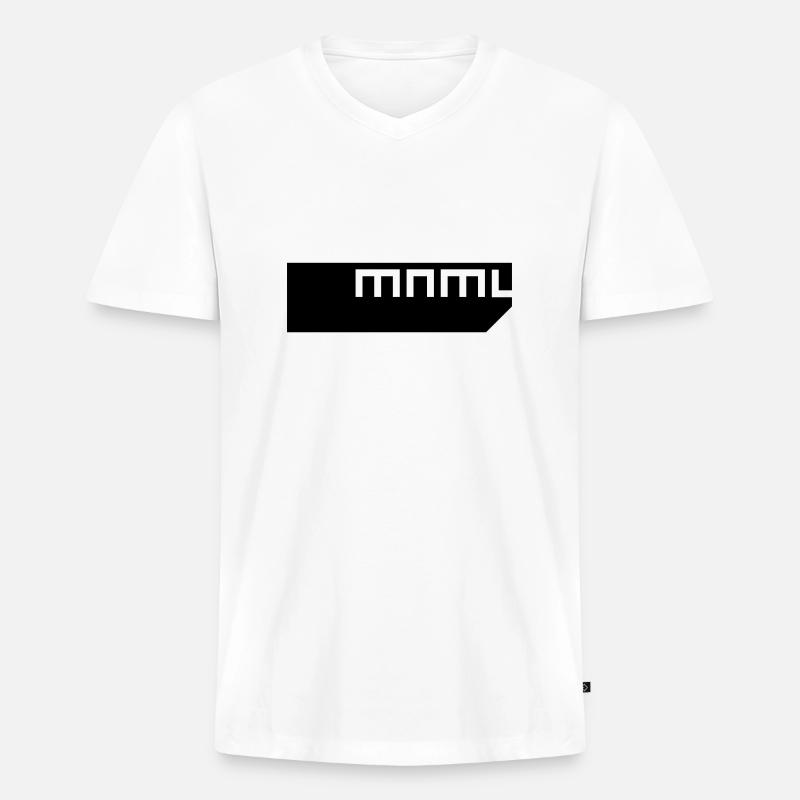 minimal | mnml - Männer Premium Bio T-Shirt mit V-Ausschnitt - Weiß