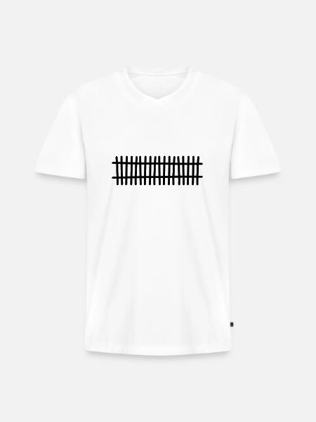 Clôture - T-shirt encolure en V Premium bio Homme - blanc