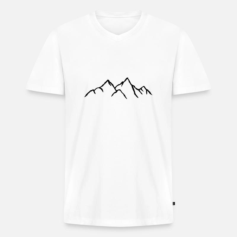 Schöne Berg Landschaft - Männer Premium Bio T-Shirt mit V-Ausschnitt - Weiß
