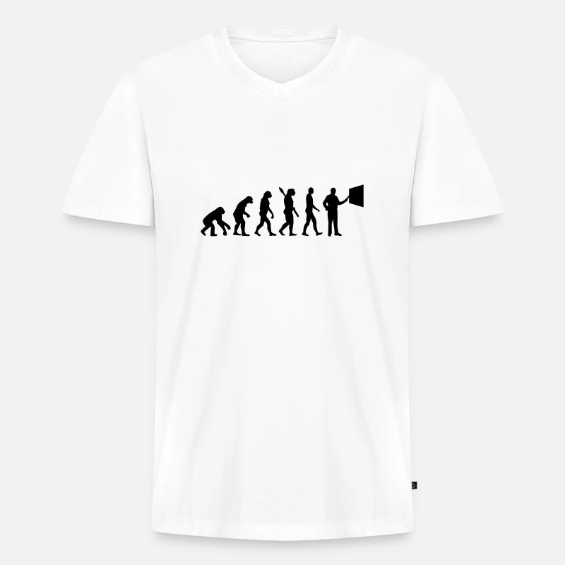 Lehrer - Männer Premium Bio T-Shirt mit V-Ausschnitt - Weiß