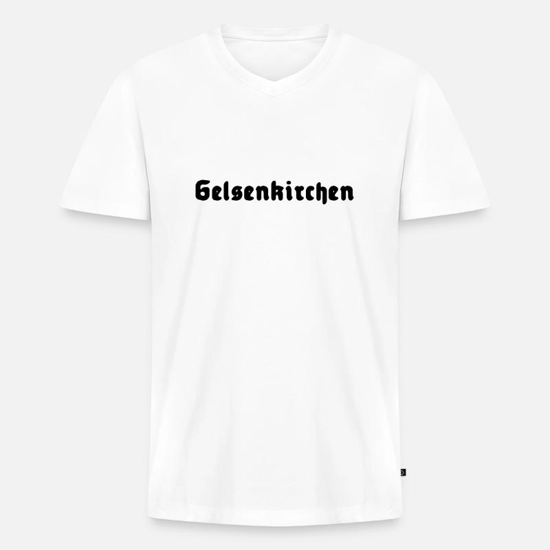 Gelsenkirchen - Männer Premium Bio T-Shirt mit V-Ausschnitt - Weiß