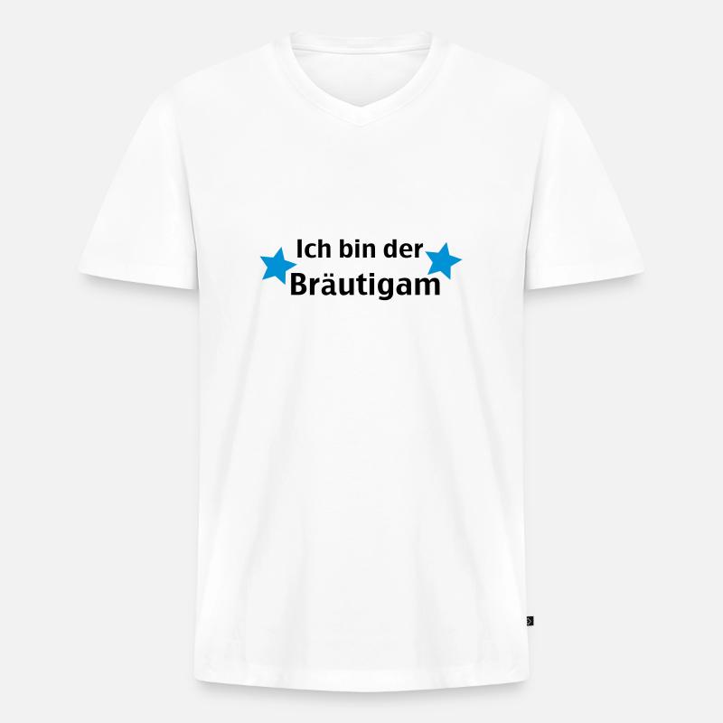 ich bin der bräutigam - Männer Premium Bio T-Shirt mit V-Ausschnitt - Weiß