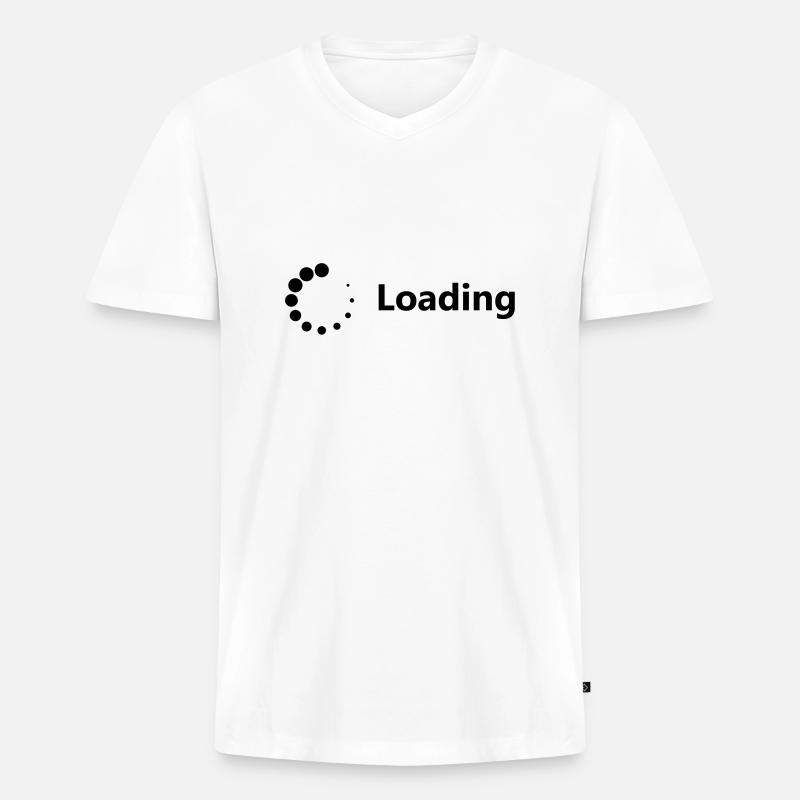 Loading - Männer Premium Bio T-Shirt mit V-Ausschnitt - Weiß