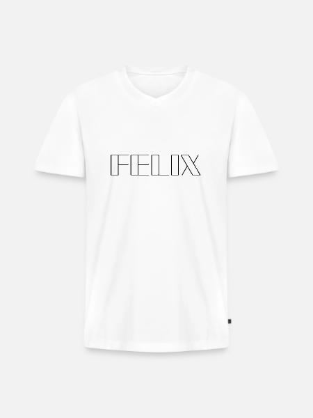 Name Felix Modern Schwarz - Men's Premium Organic T-shirt with V-neck - white