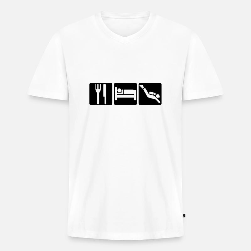 EAT SLEEP DIVE 2 - Männer Premium Bio T-Shirt mit V-Ausschnitt - Weiß