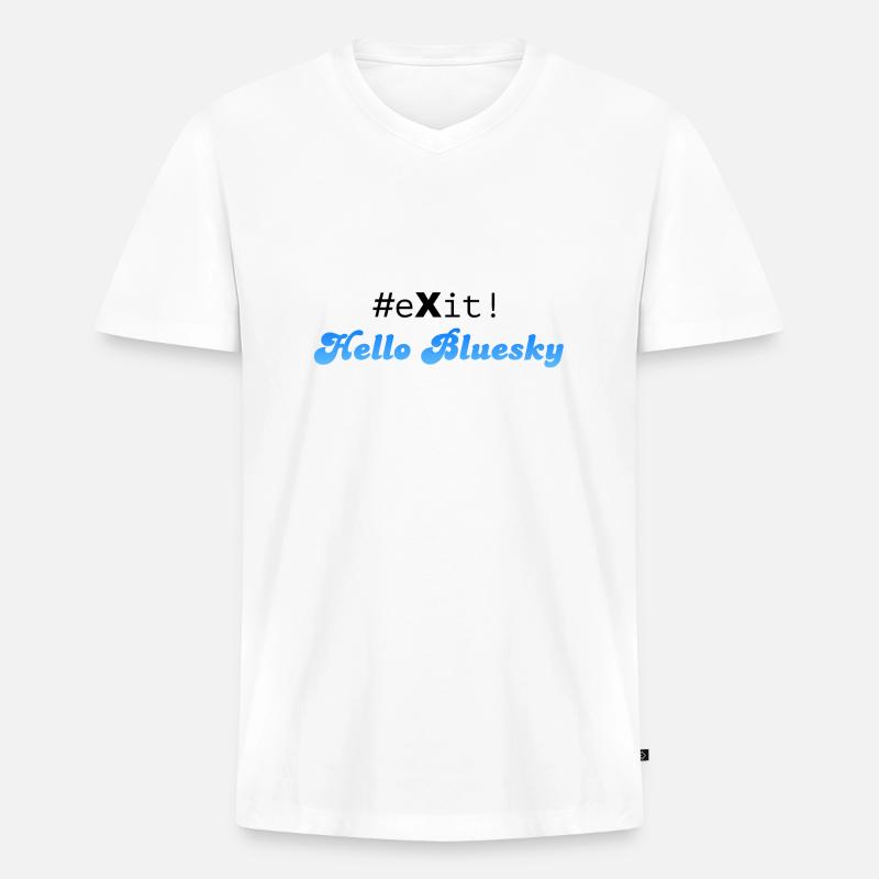 #eXit! - Männer Premium Bio T-Shirt mit V-Ausschnitt - Weiß