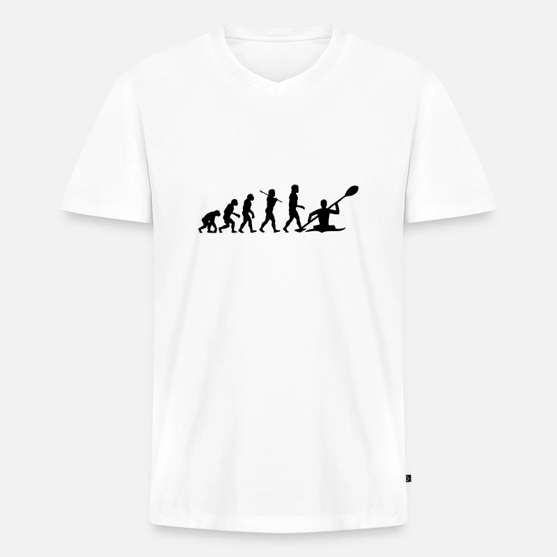 Kayaking - Kayak Evolution - Männer Premium Bio T-Shirt mit V-Ausschnitt - Weiß