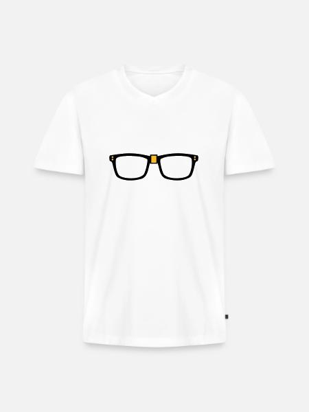 glasses - Nerd - Men's Premium Organic T-shirt with V-neck - white