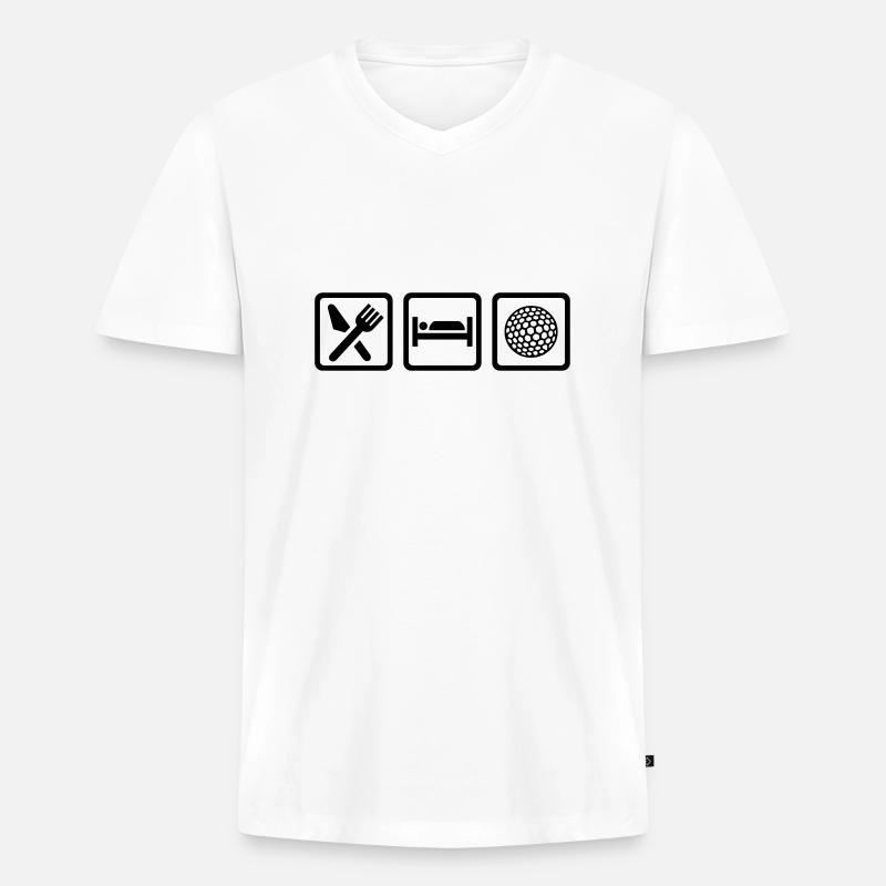 Golf - Männer Premium Bio T-Shirt mit V-Ausschnitt - Weiß