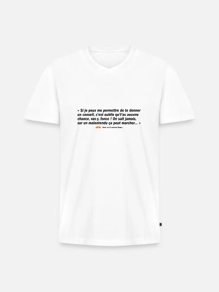 Sur un malentendu... (b) - T-shirt encolure en V Premium bio Homme - blanc