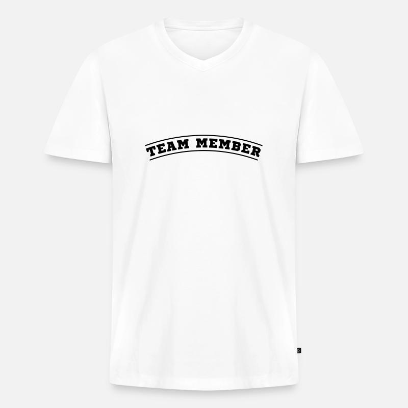 team member design - Männer Premium Bio T-Shirt mit V-Ausschnitt - Weiß