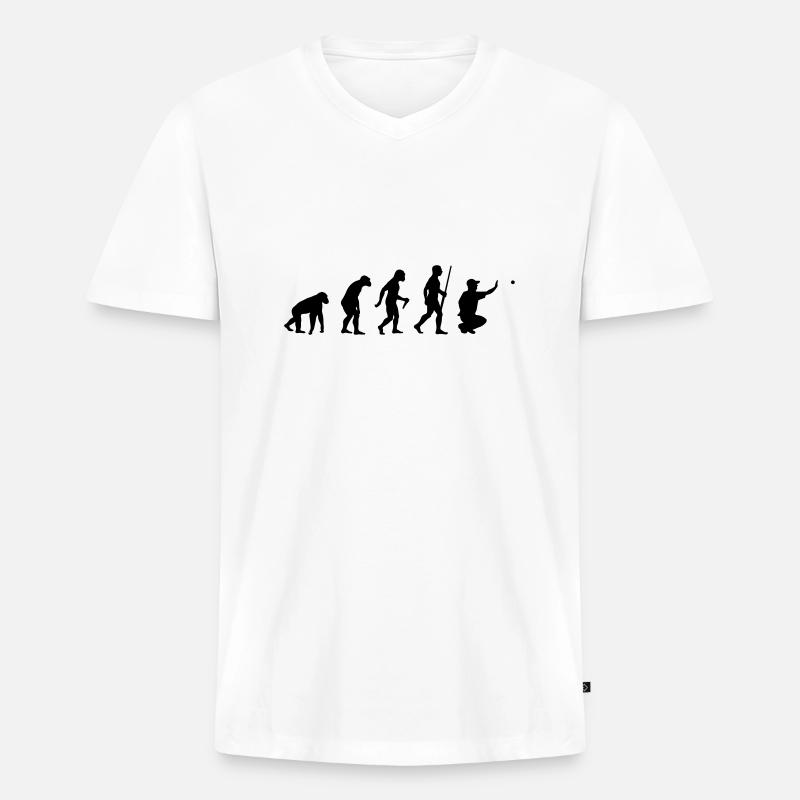 Boule Evolution - Männer Premium Bio T-Shirt mit V-Ausschnitt - Weiß