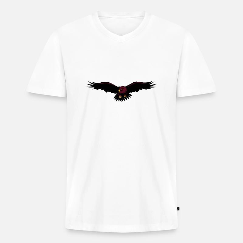 Eagle de - Männer Premium Bio T-Shirt mit V-Ausschnitt - Weiß