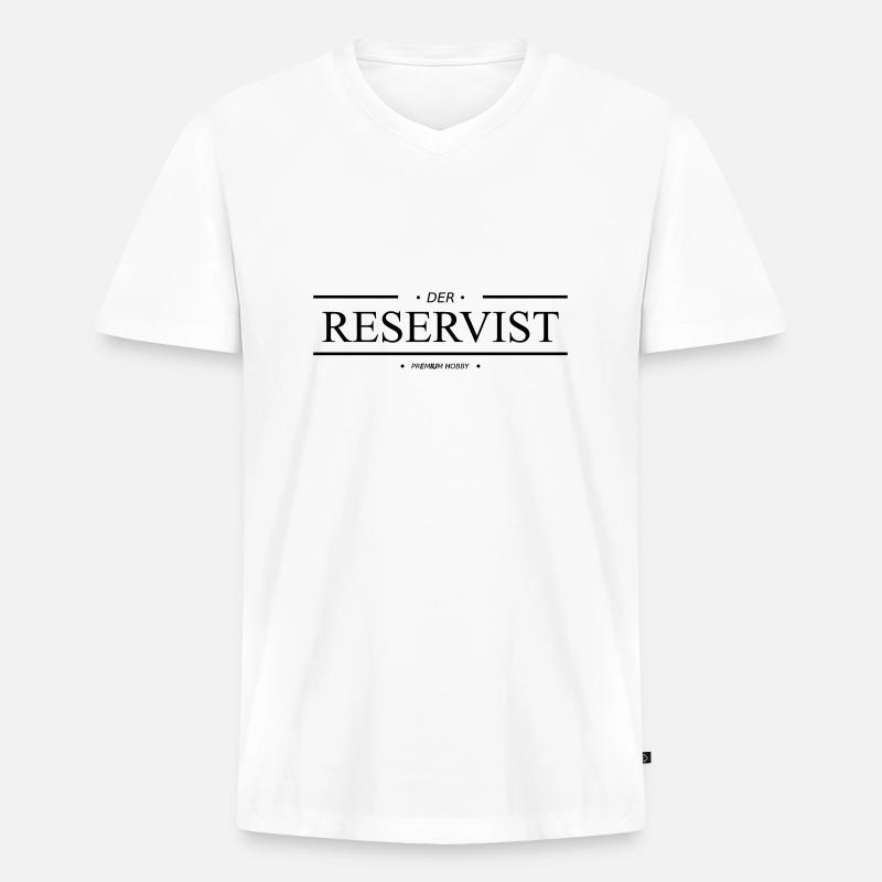 Reservist (premium Hobby) - Männer Premium Bio T-Shirt mit V-Ausschnitt - Weiß