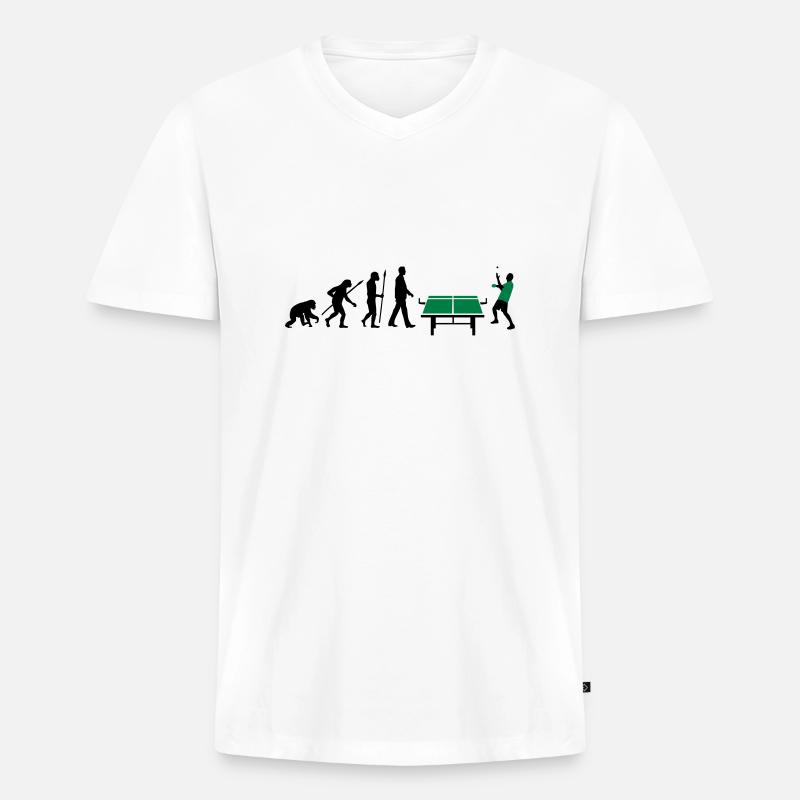 evolution_table_tennis_072012_a_2c - Männer Premium Bio T-Shirt mit V-Ausschnitt - Weiß