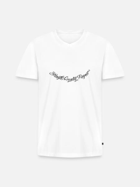 Strength Loyality Respect 2 - Männer Premium Bio T-Shirt mit V-Ausschnitt - Weiß