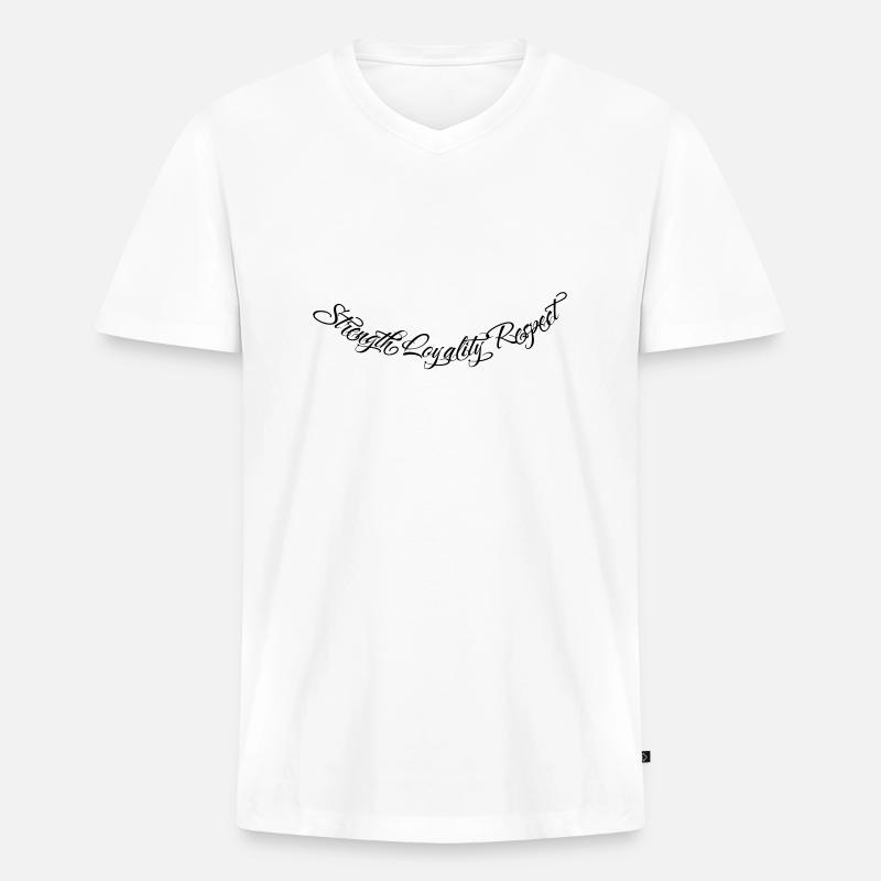 Strength Loyalty Respect 2 - Men's Premium Organic T-shirt with V-neck - white