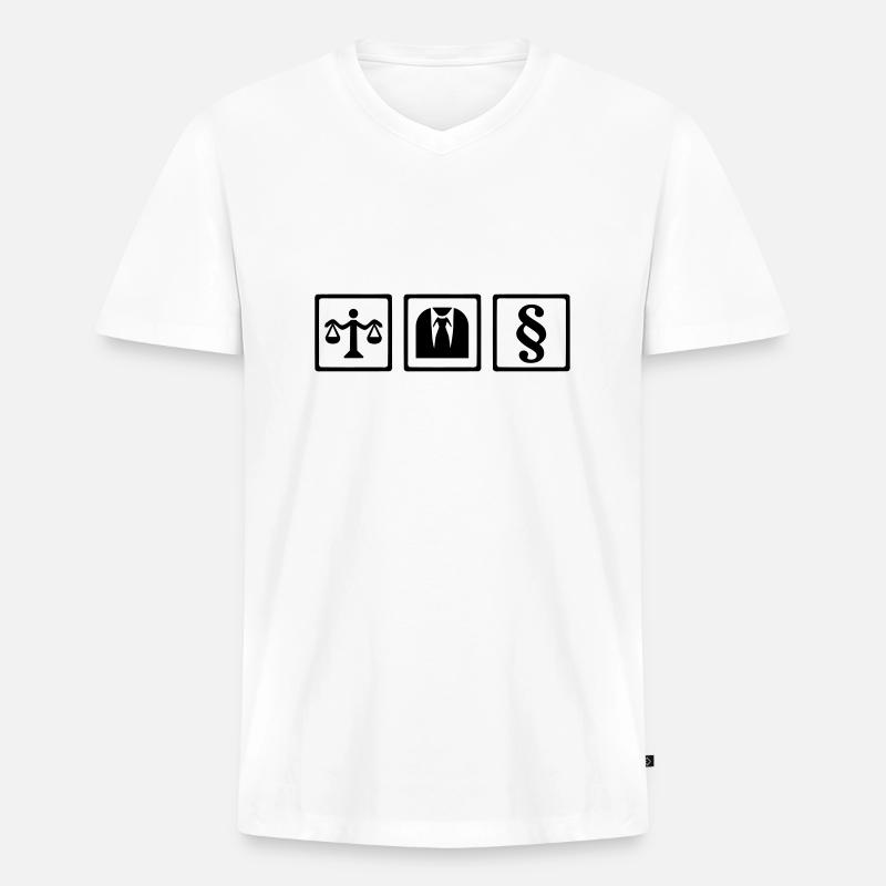 Anwalt - Männer Premium Bio T-Shirt mit V-Ausschnitt - Weiß