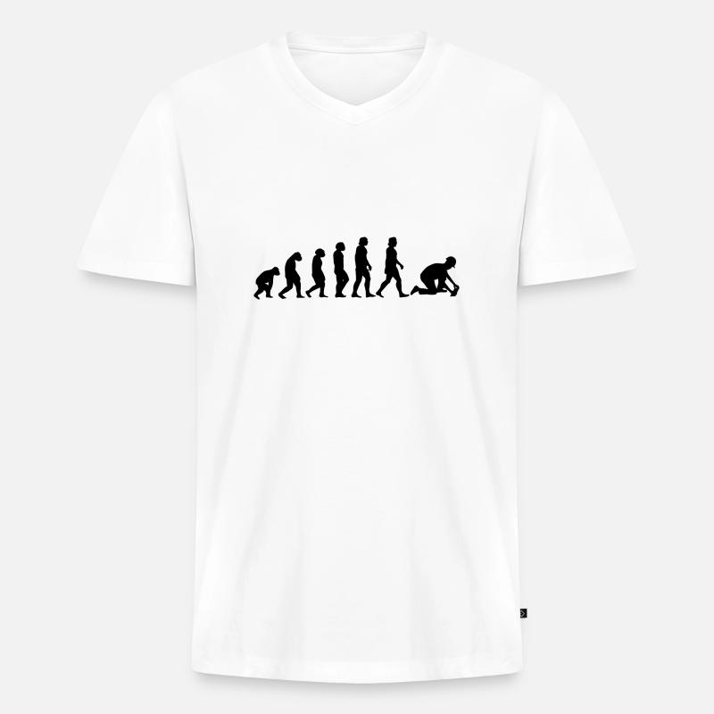 Bodenleger Parkettleger Fußbodenleger Teppichleger - Männer Premium Bio T-Shirt mit V-Ausschnitt - Weiß