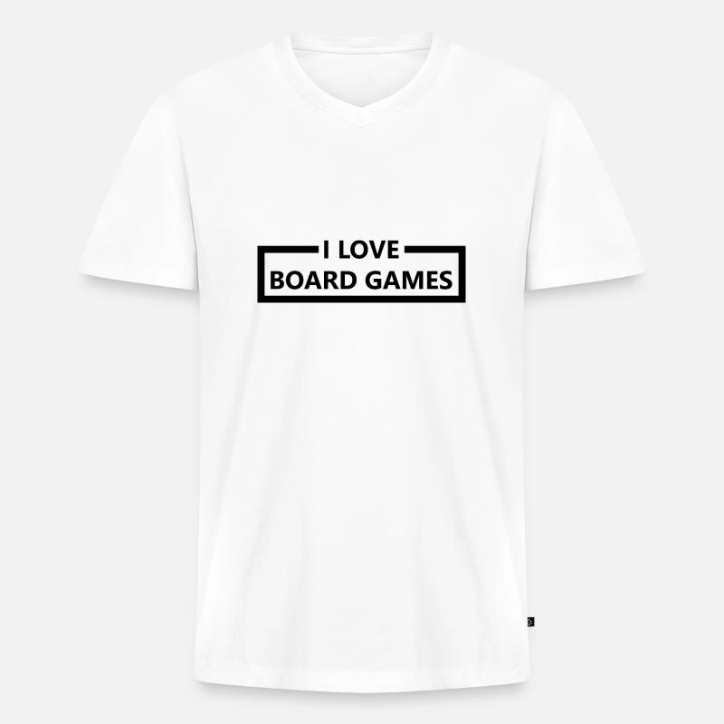 boardgame chess backgammon game night - Männer Premium Bio T-Shirt mit V-Ausschnitt - Weiß