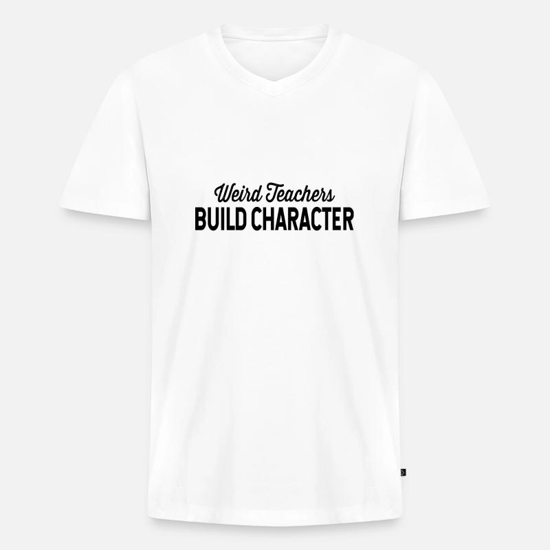 Lehrer Spruch Geschenkidee Sprüche - Männer Premium Bio T-Shirt mit V-Ausschnitt - Weiß