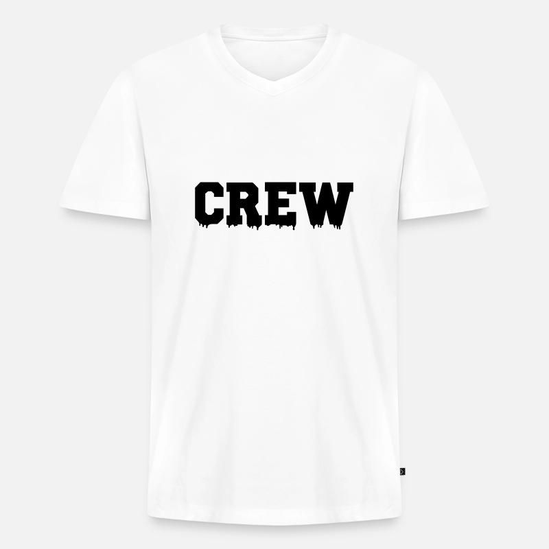 crew - Männer Premium Bio T-Shirt mit V-Ausschnitt - Weiß
