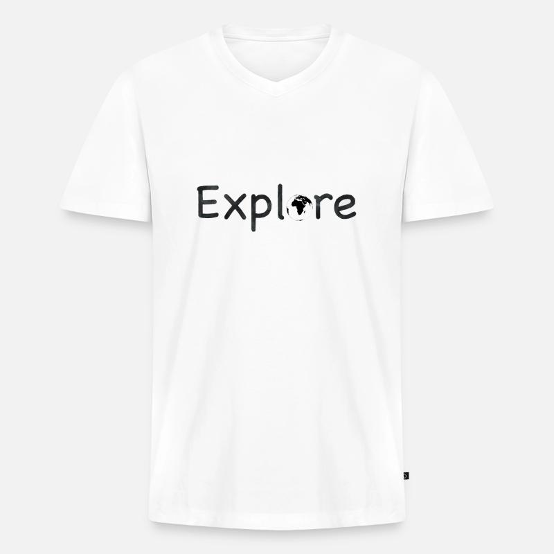 Untersucht - Männer Premium Bio T-Shirt mit V-Ausschnitt - Weiß