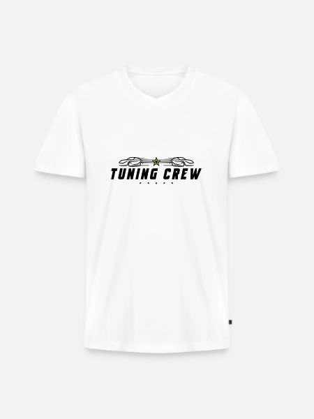 Tuning Crew Auto - Männer Premium Bio T-Shirt mit V-Ausschnitt - Weiß