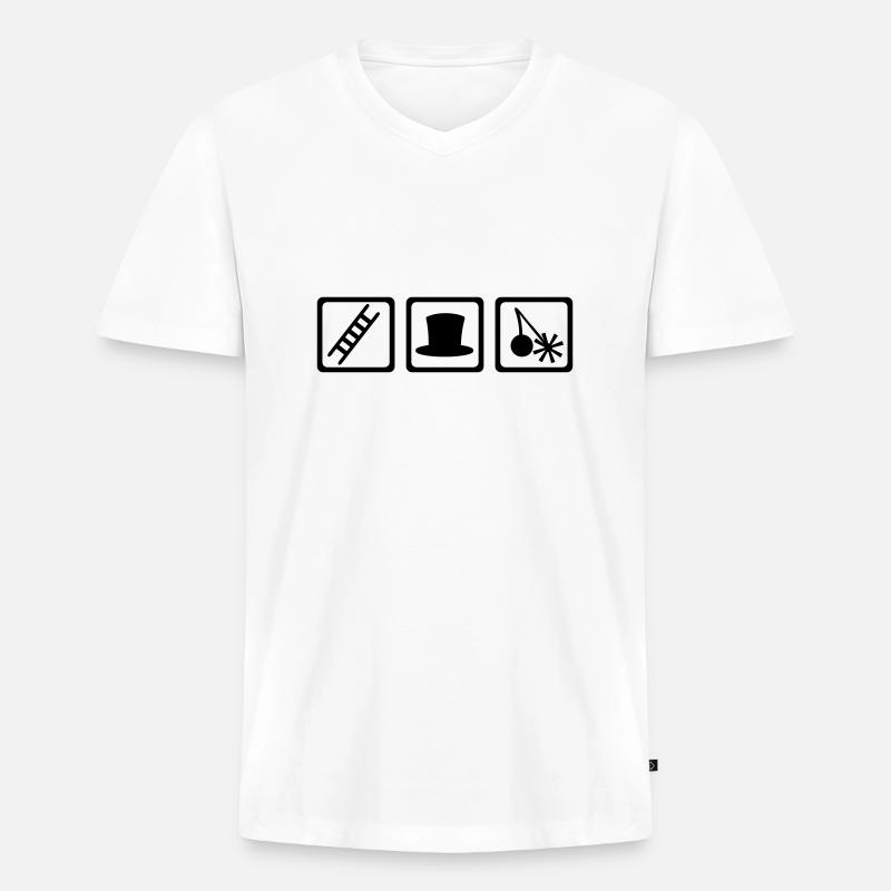 Schornsteinfeger - Männer Premium Bio T-Shirt mit V-Ausschnitt - Weiß