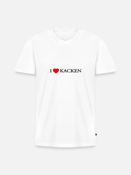 i love kacken - Männer Premium Bio T-Shirt mit V-Ausschnitt - Weiß