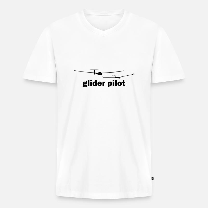glider pilot - Männer Premium Bio T-Shirt mit V-Ausschnitt - Weiß