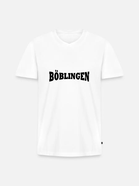 Boeblingen - Männer Premium Bio T-Shirt mit V-Ausschnitt - Weiß