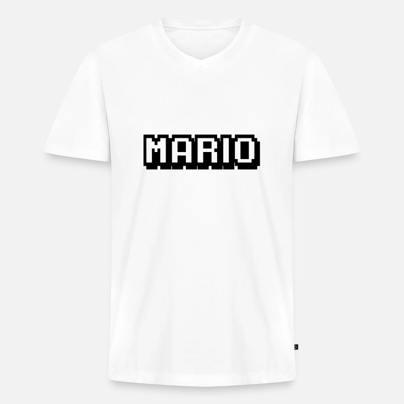 Mario - Männer Premium Bio T-Shirt mit V-Ausschnitt - Weiß