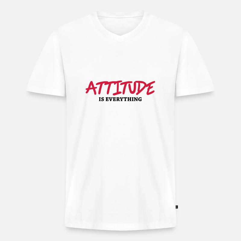 Attitude is everything - Männer Premium Bio T-Shirt mit V-Ausschnitt - Weiß