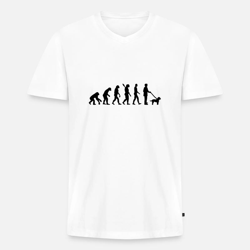 Cockapoo - Männer Premium Bio T-Shirt mit V-Ausschnitt - Weiß